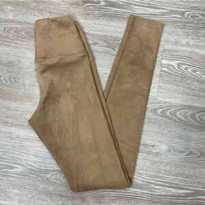 Wilfred Free Daria Pant Faux Suede Stretchy Camel Brown Slim Fit Leggings